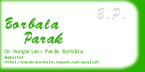 borbala parak business card