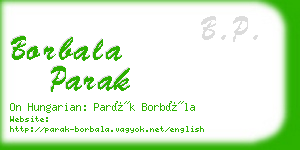 borbala parak business card